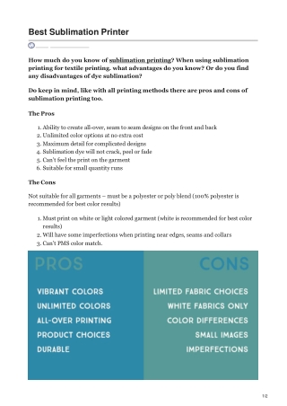 Pros and Cons of sublimation printing