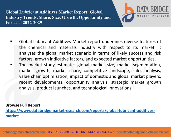 global lubricant additives market report global