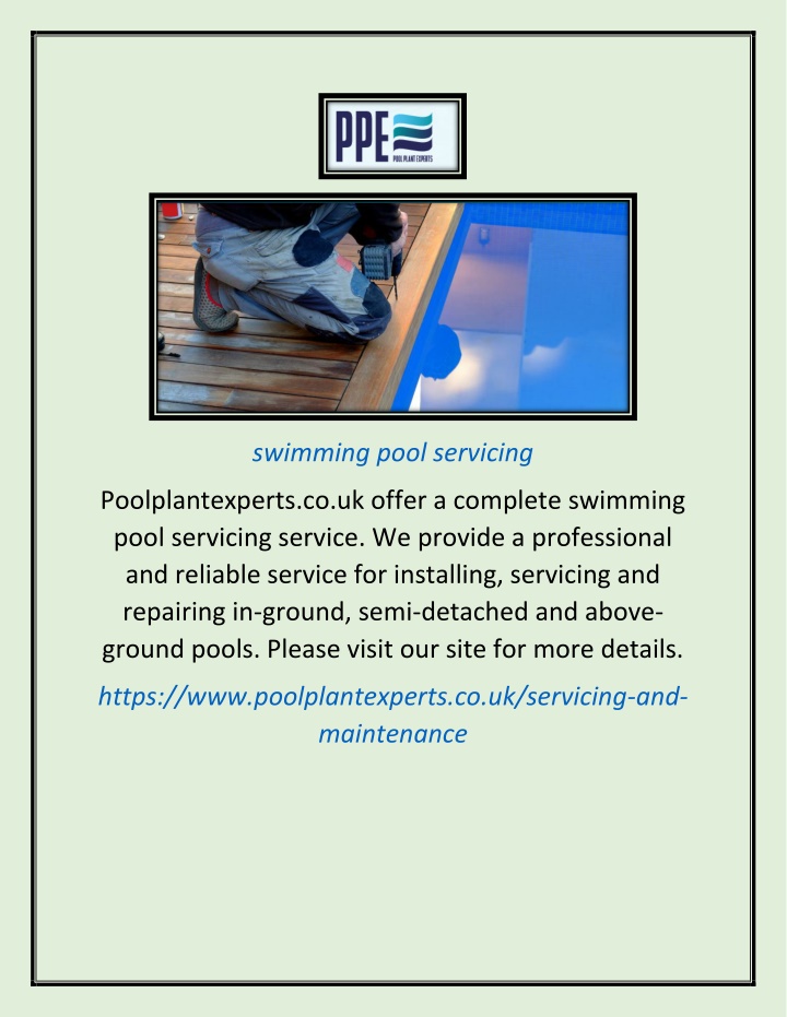 swimming pool servicing