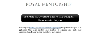 building a successful mentorship program