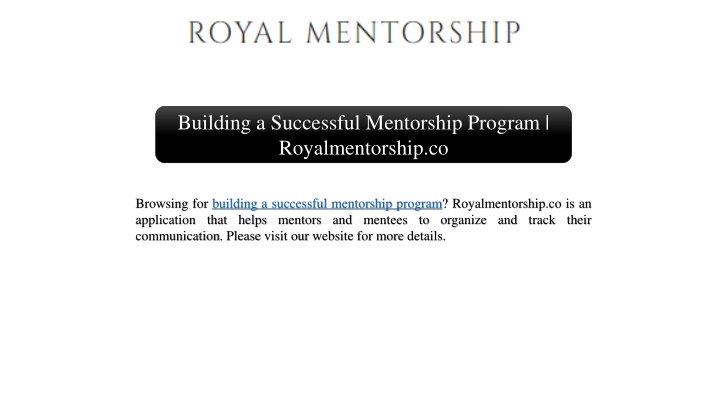 building a successful mentorship program