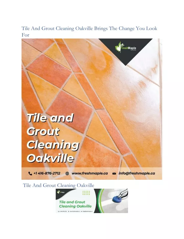 tile and grout cleaning oakville brings