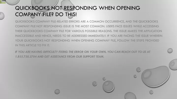 quickbooks not responding when opening company file do this