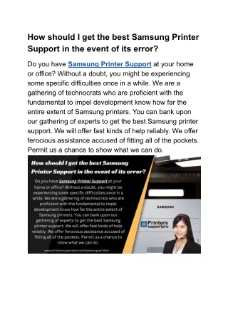 how should i get the best samsung printer support