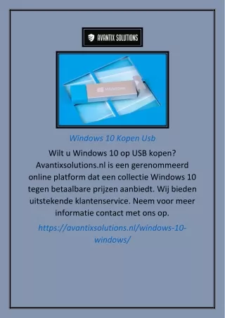 Windows 10 Kopen Usb