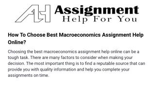 how to choose best macroeconomics assignment help