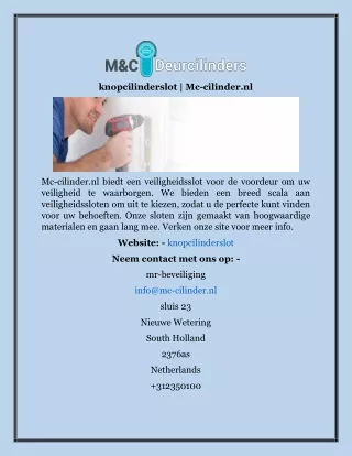 knopcilinderslot  Mc-cilinder.nl