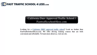 california dmv approved traffic school