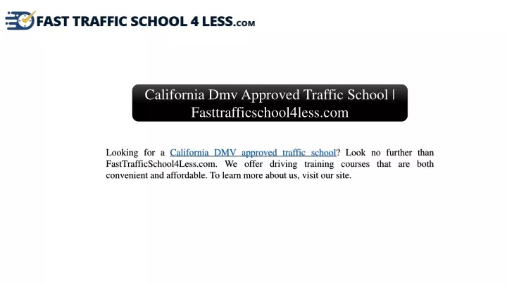 california dmv approved traffic school