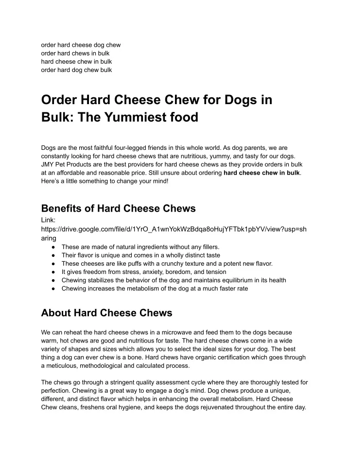 order hard cheese dog chew order hard chews