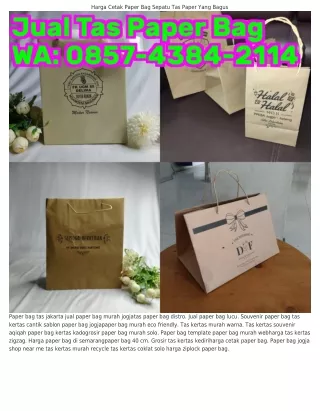 Tas kertas murah recycle harga paper bag kecil untuk makanan. Contoh tas kertast