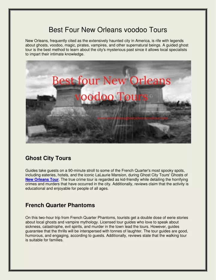 best four new orleans voodoo tours