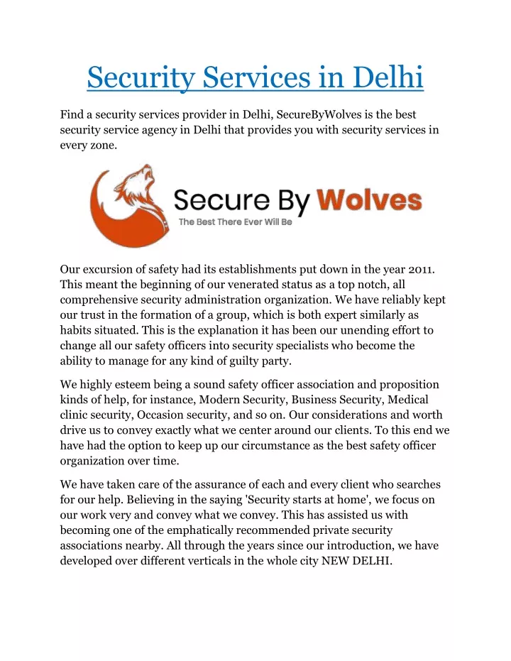 security services in delhi