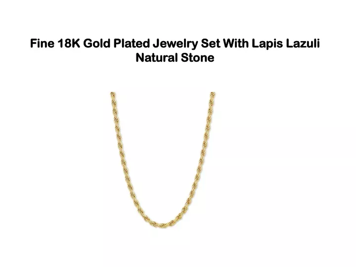 fine 18k gold plated jewelry set with lapis lazuli natural stone