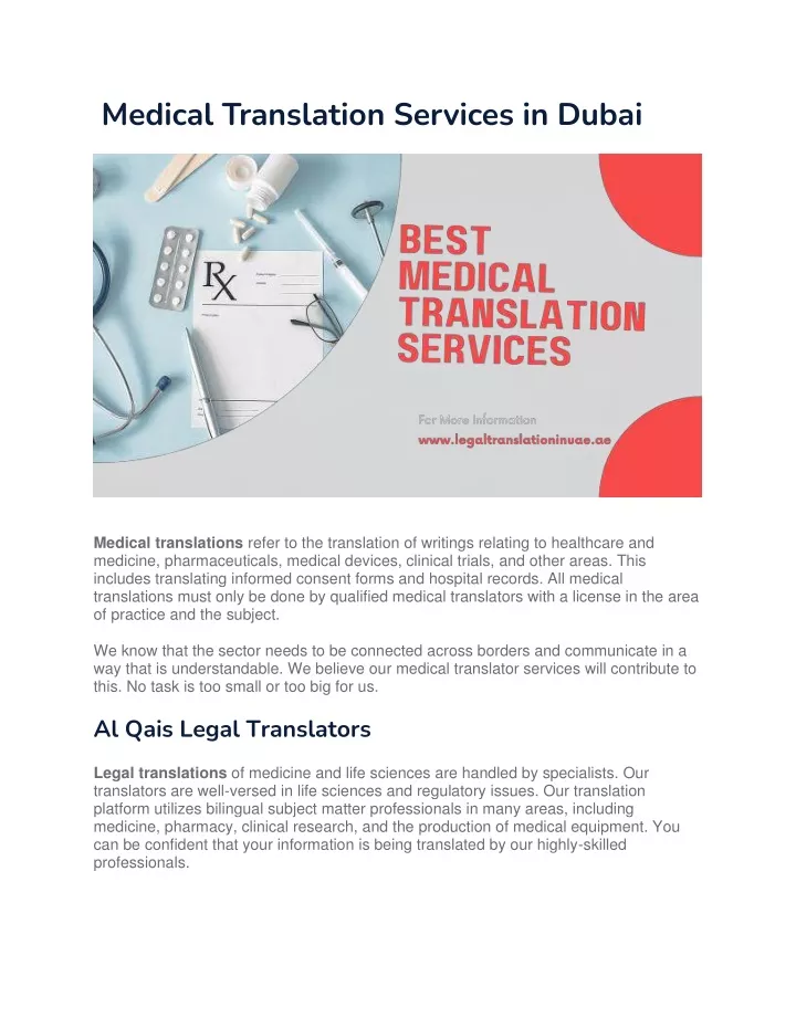 medical translation services in dubai