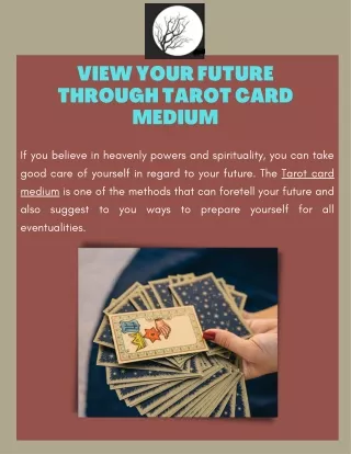 How To View Your Future Through Tarot Card Medium