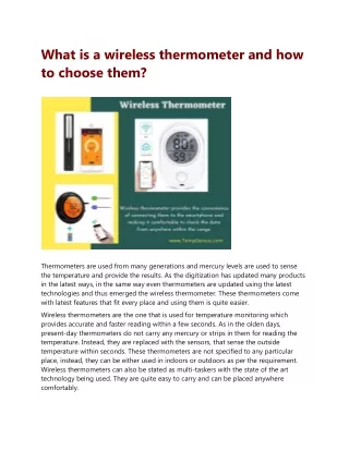 what is a wireless thermometer and how to choose