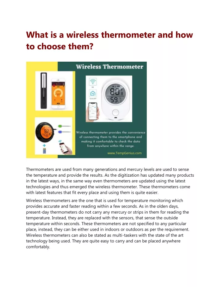 what is a wireless thermometer and how to choose