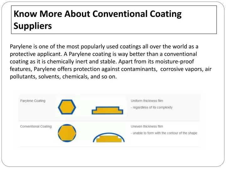 know more about conventional coating suppliers