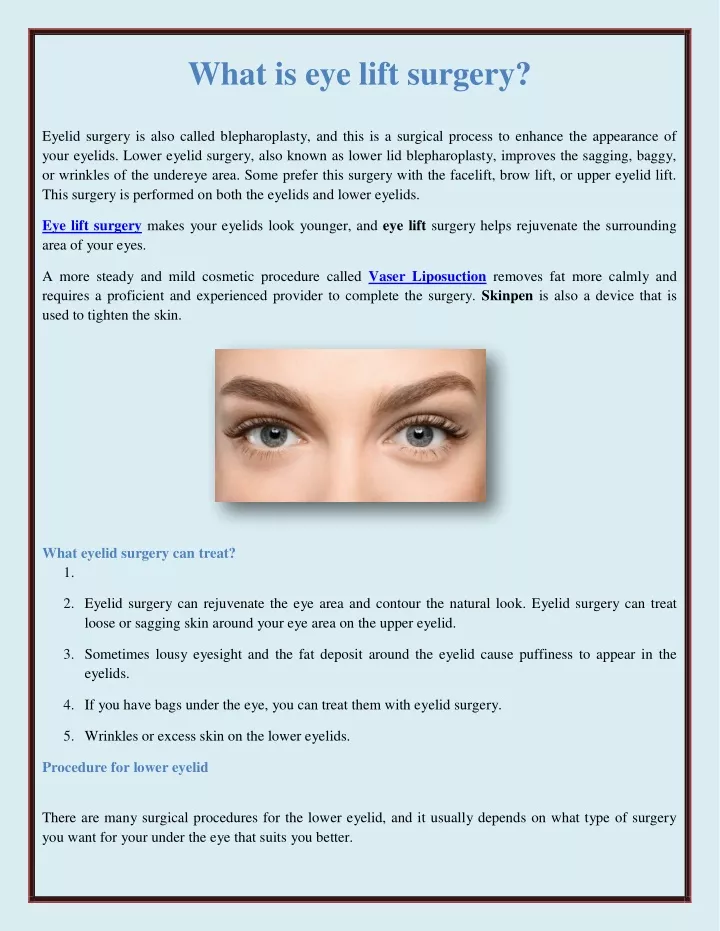 what is eye lift surgery