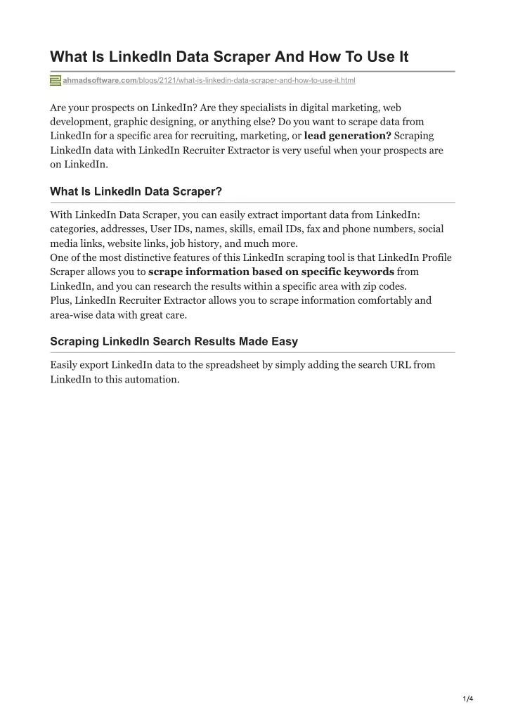 what is linkedin data scraper and how to use it