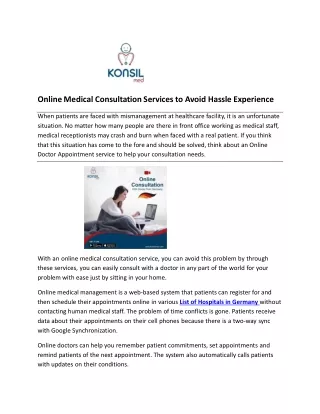 Online Medical Consultation Services to Avoid Hassle Experience
