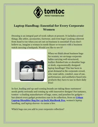 Buy Laptop Handbag for Every Corporate Women