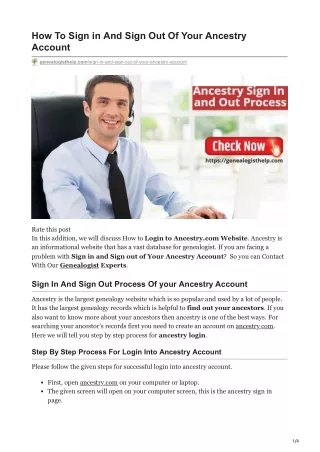 how to sign in and sign out of your ancestry
