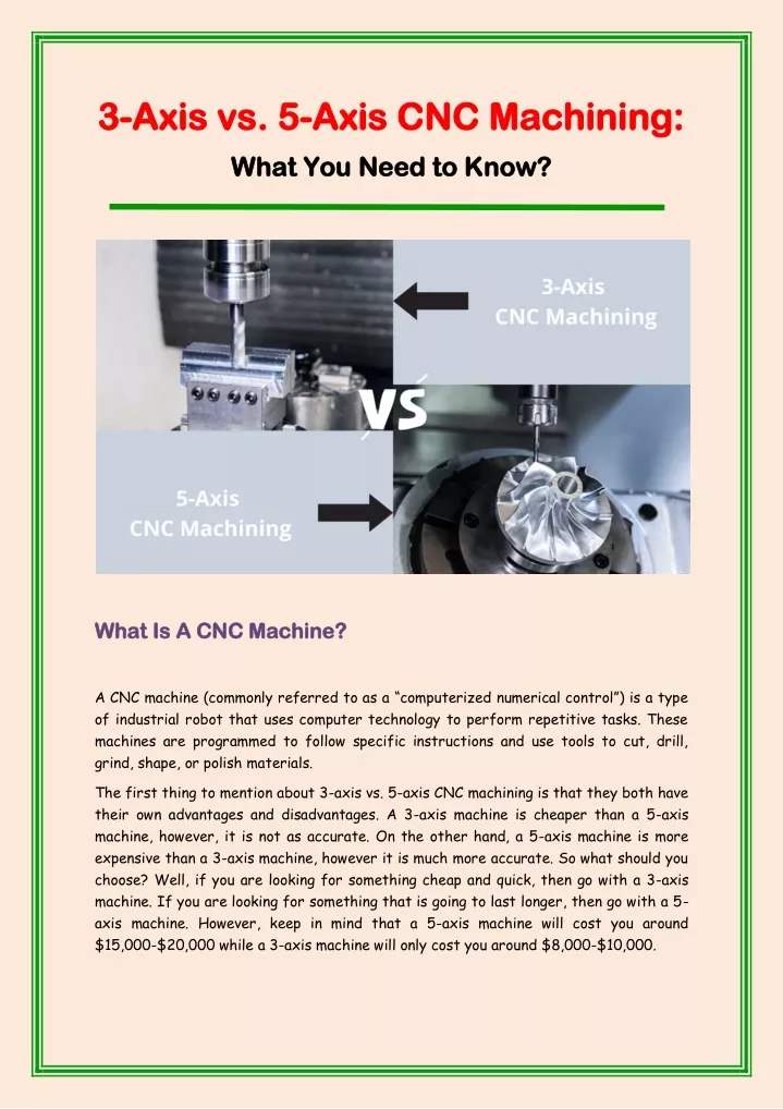 PPT - 3-Axis Vs. 5-Axis CNC Machining What You Need To Know PowerPoint ...