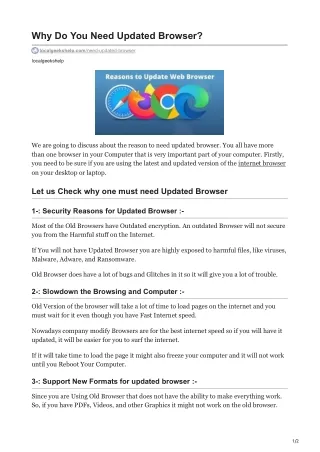 why do you need updated browser