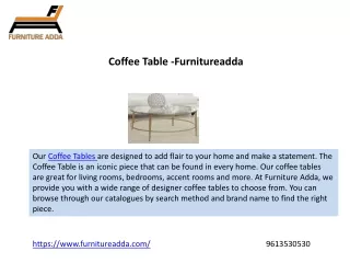 Coffee Table Online - Furnitureadda