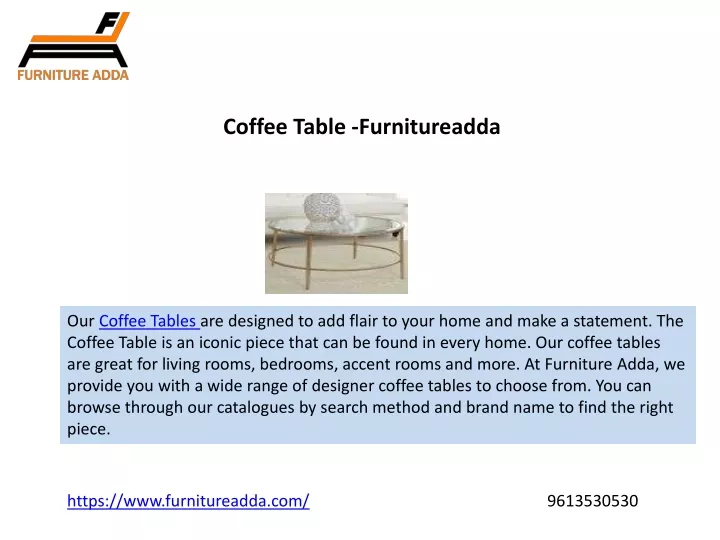 coffee table furnitureadda