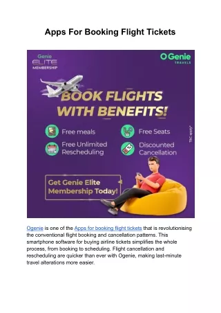 Apps For Booking Flight Tickets | Ogenie