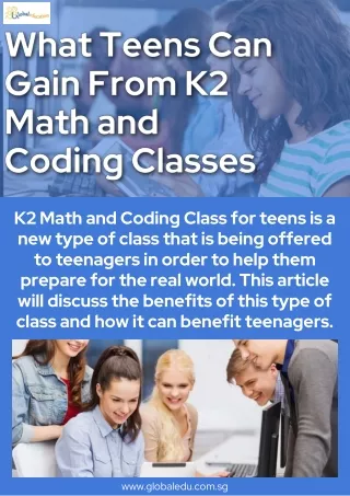 What Teens Can Gain From K2 Math and Coding Classes