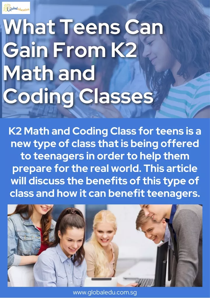 k2 math and coding class for teens is a new type