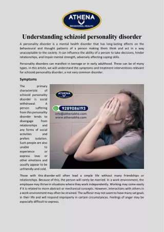 understanding schizoid personality disorder