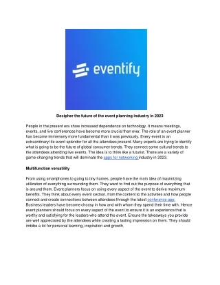 Eventify, the best event app.