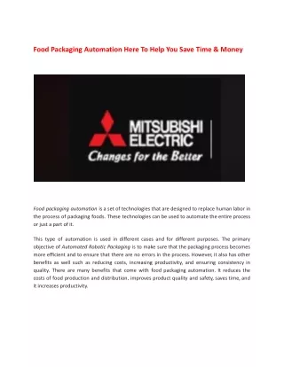 food packaging automation here to help you save