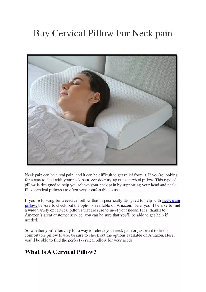 buy cervical pillow for neck pain
