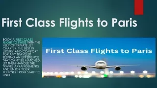 First Class Flights to Paris