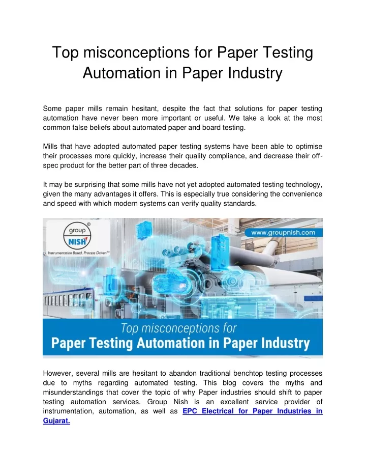 top misconceptions for paper testing automation