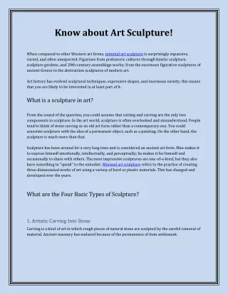 know about art sculpture