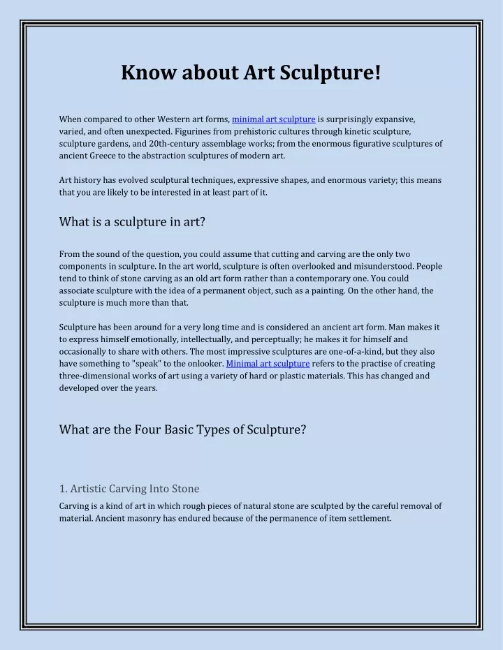 know about art sculpture