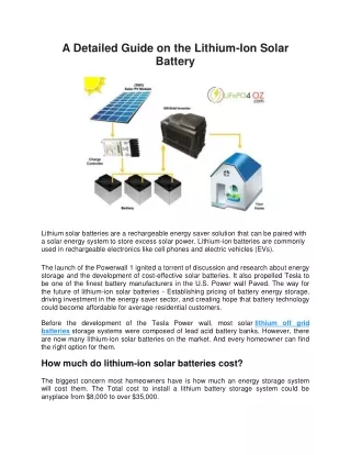 a detailed guide on the lithium ion solar battery