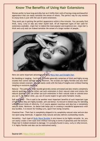 know the benefits of using hair extensions