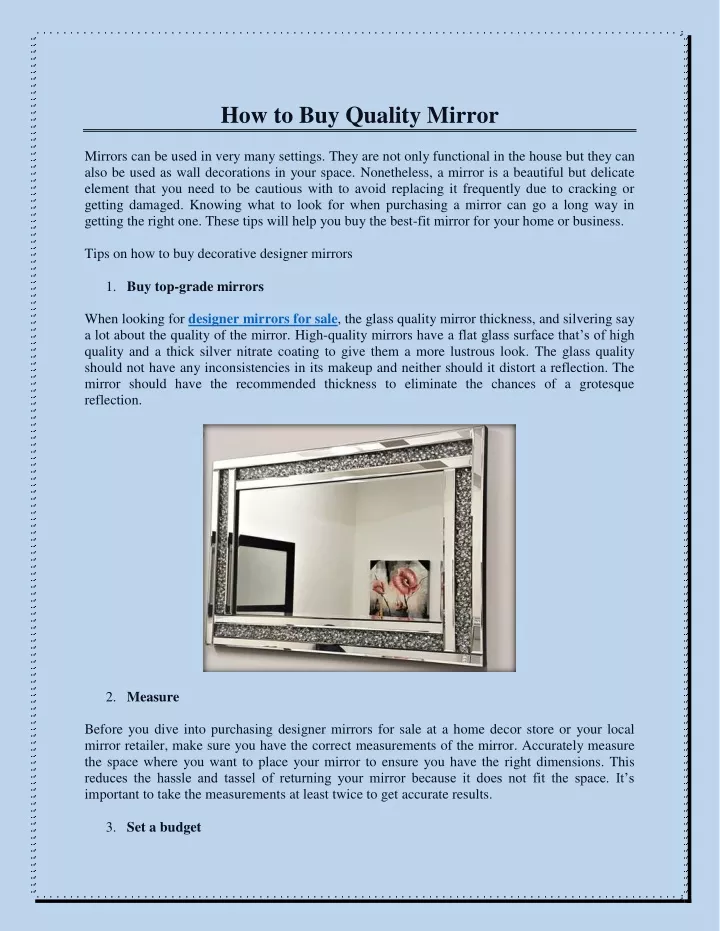 PPT How to Buy Quality Mirror PowerPoint Presentation, free download