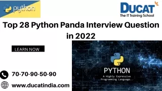 Top 28 Python Panda Interview Question in 2022