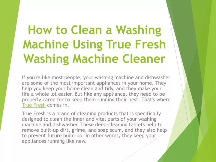 how to clean a washing machine using true fresh washing machine cleaner