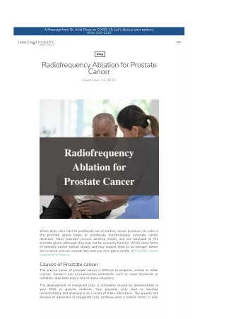 Radiofrequency Ablation for Prostate Cance