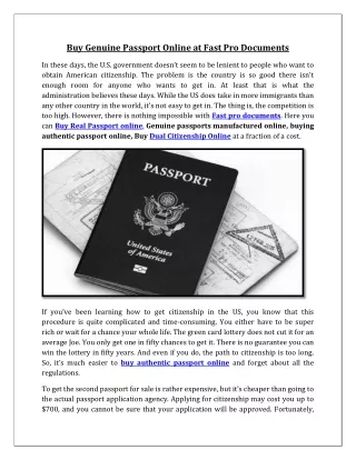 BUY GENUINE PASSPORT ONLINE AND CHANGE YOUR LIFE FOREVER